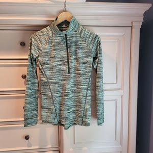 Under Armor Quarter Zip Top Long Sleeve Womens Size XS Green